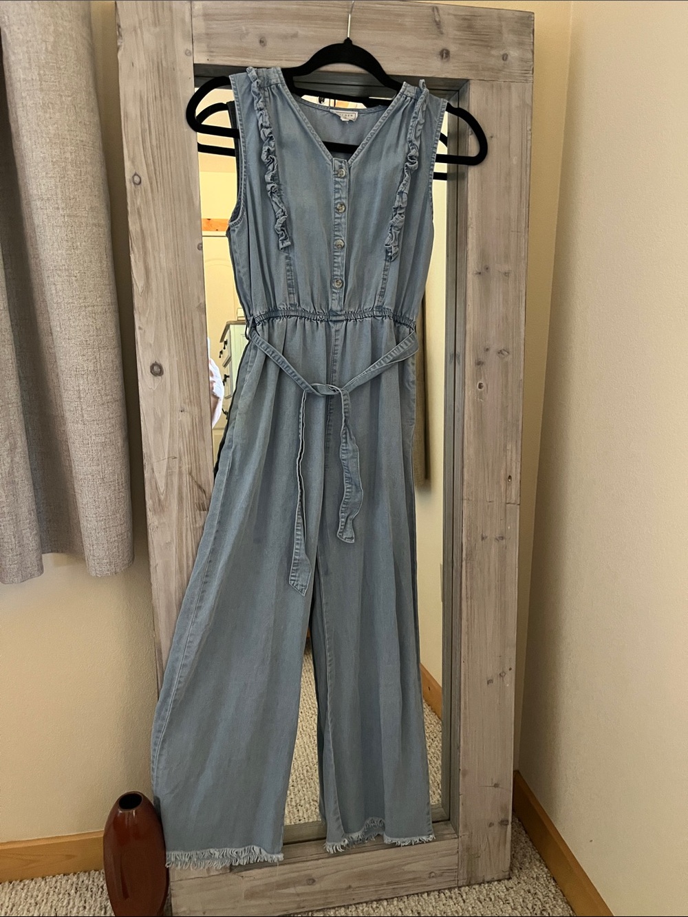 Hayden Light Blue Sleeveless girls long pants jumper